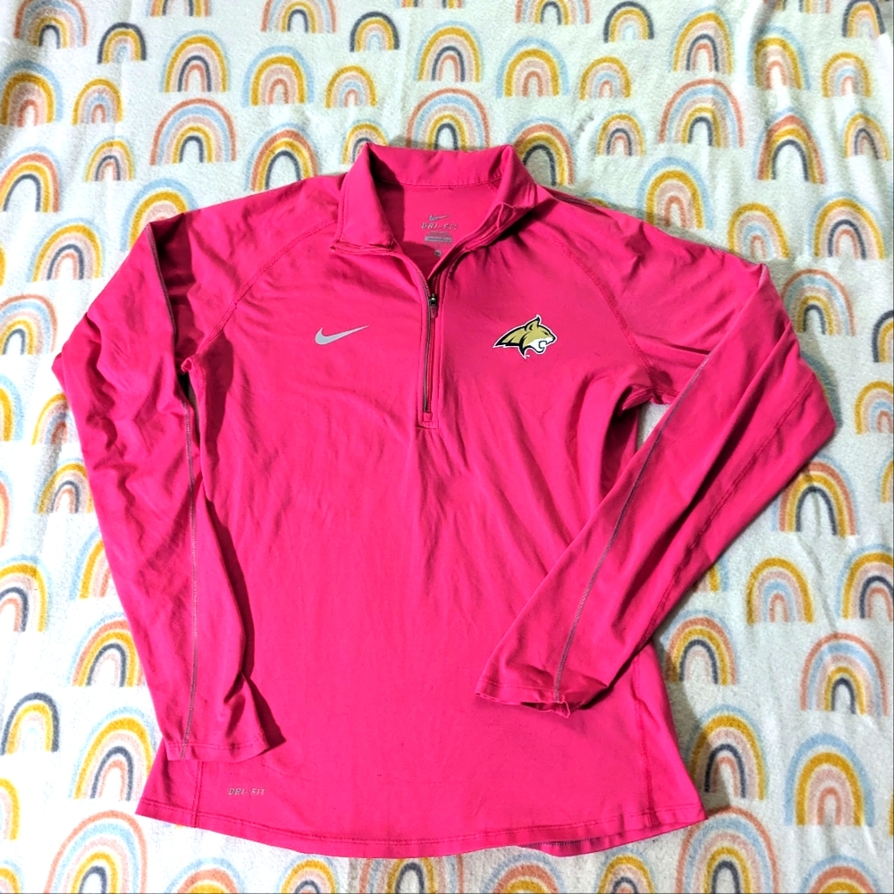 Montana State University Bobcats Nike Dri-Fit Long sleeve Quarter Zip Pink Shirt